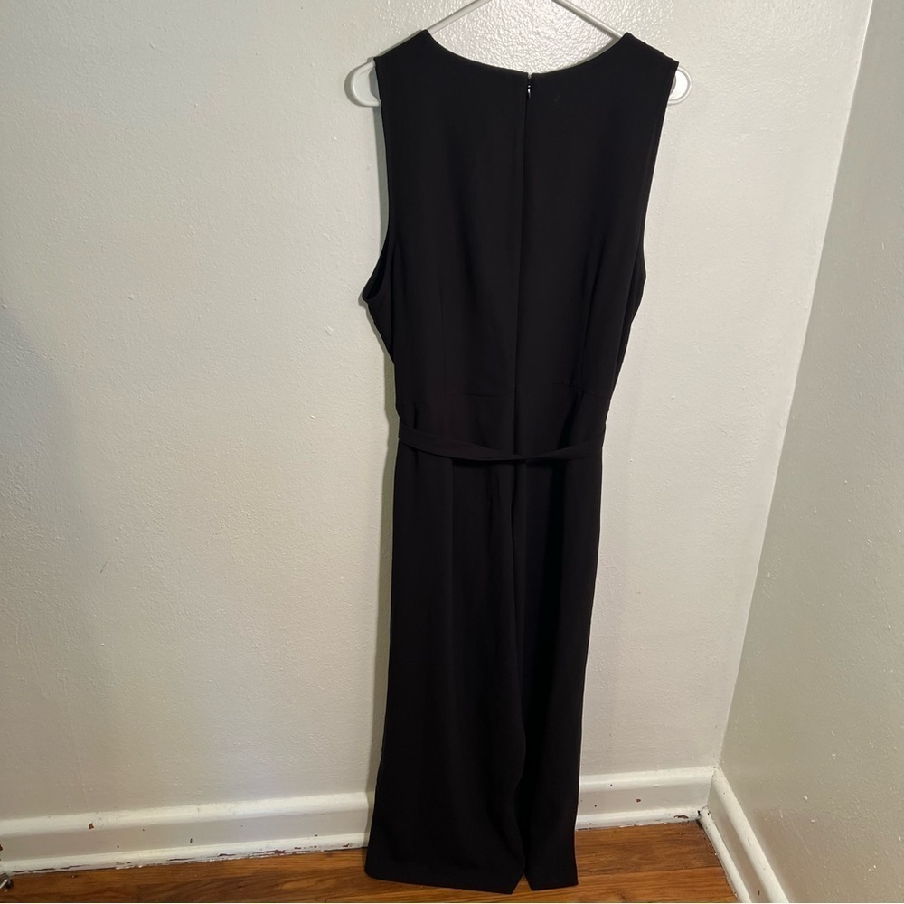 Simply Vera Vera Wang Women's Size XL Jumpsuit Black Sleeveless Keyhole Belted - Picture 5 of 10